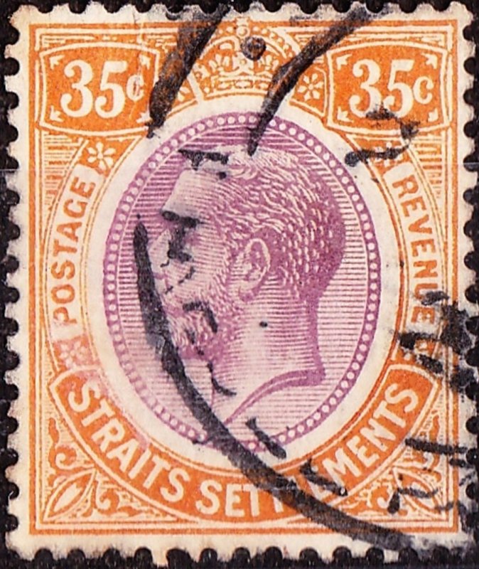 MALAYA STRAITS SETTLEMENTS 1922 KGV 35c Dull Purple and Orange-Yellow SG236