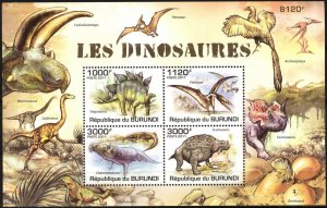 Burundi 2011 Dinosaurs Sheet MNH