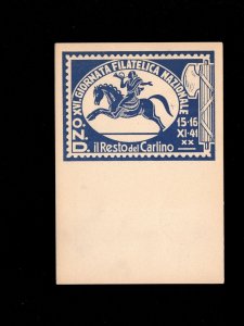 Italy Fascist Bologna 2nd Day National Philatelic Exhibition Hitler Mussolini 8i