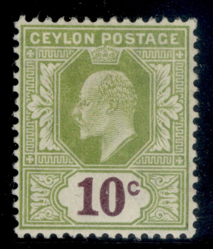 CEYLON EDVII SG294, 10c sage-green & maroon, M MINT. 