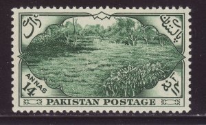 1954 Pakistan 14 Annas Mounted Mint SG69