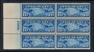 UNITED STATES C7 MINT NH, F-VF PLATE BLOCK OF 6