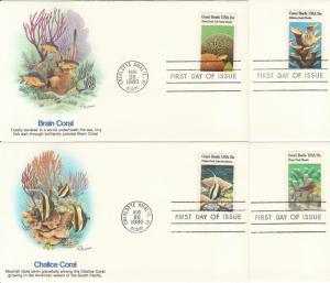 1827-1830, Set of Four Coral Reefs, Fleetwood Unaddressed