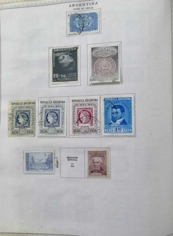 A) 1955-56, ARGENTINA, CONFRATERNIZATION OF THE ARMED FORCES, LOT OF 9 STAMPS, F 