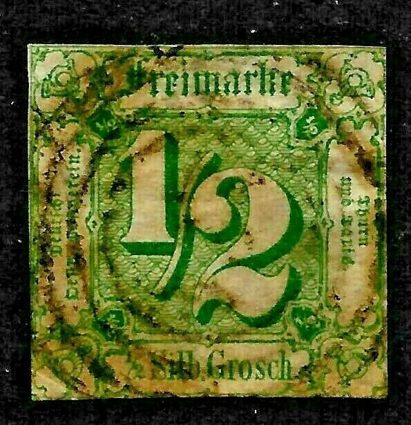 Doyle's_Stamps: Choice 1859 German State Imperf 1/2 Silb.Groschen Issue Scott #9