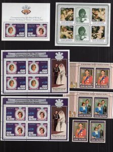 Cook Islands 1981-82 Diana Group of Sets + Mini-sheets MNH