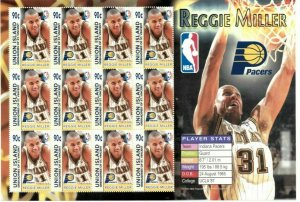 Union Island 2005 - NBA Reggie Miller - Indiana Pacers - Sheet of Twelve - MNH