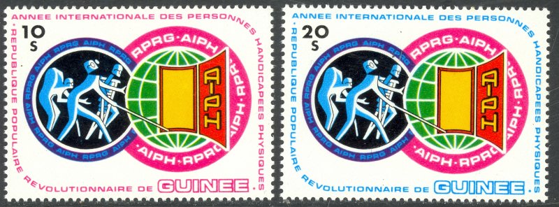 GUINEA 1983 International Year of the Handicapped Set Sc 850-851 MNH