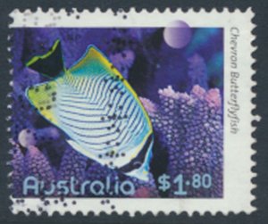 Australia SG 3413  SC# 3276 Used Butterfly Fish see details & scans
