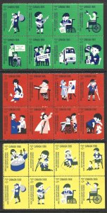 Canada 1964, 1965, 1966 Easter Seals Crippled Children Cinderella Blocks VF-NH-