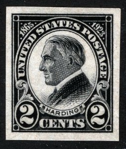 US Sc 611 Black 2¢ Imperf Flat Plate Printing Original Gum MNH GEM 