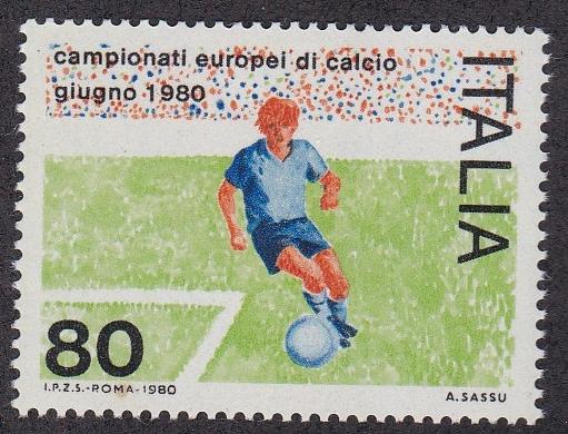 Italy # 1401, European Soccer Championships, NH, 1/2 Cat.