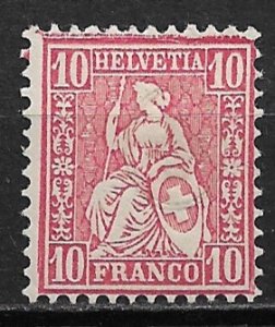 1867-78 Switzerland 53 Helvetia 10f MH