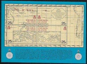 Solomon Is #443 MNH Souvenir Sheet - Charts