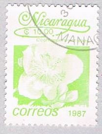 Nicaragua Flower green 10 - pickastamp (AP108719)