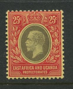 East Africa & Uganda - Scott 46- KGV Definitive -1912 - MVLH- Single 25c Stamp