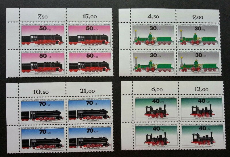 Germany Berlin Locomotive 1975 Train Railway Transport Vehicle (stamp blk 4) MNH