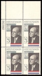 US Stamp #1275 MNH - Adlai E. Stevenson - Plate Block of 4