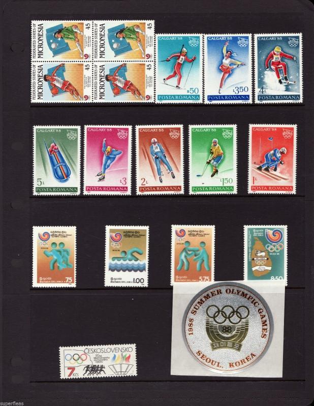 1988 Olympic sets s/s Turks Caicos Virgin Islands Romania Sri Lanka Lesotho ..  