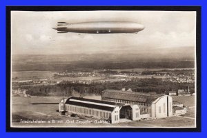 1936 - Vista de Friedrichshafen - Visita del Graff Zeppelin - tarjeta circulada