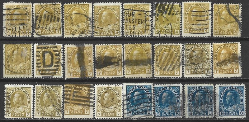 COLLECTION LOT 7444 CANADA 24 STAMPS 1911+ CLEARANCE