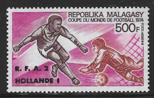 [S1034] Malagasy Republic Scott # C130 1973 MNH Soccer Overprint