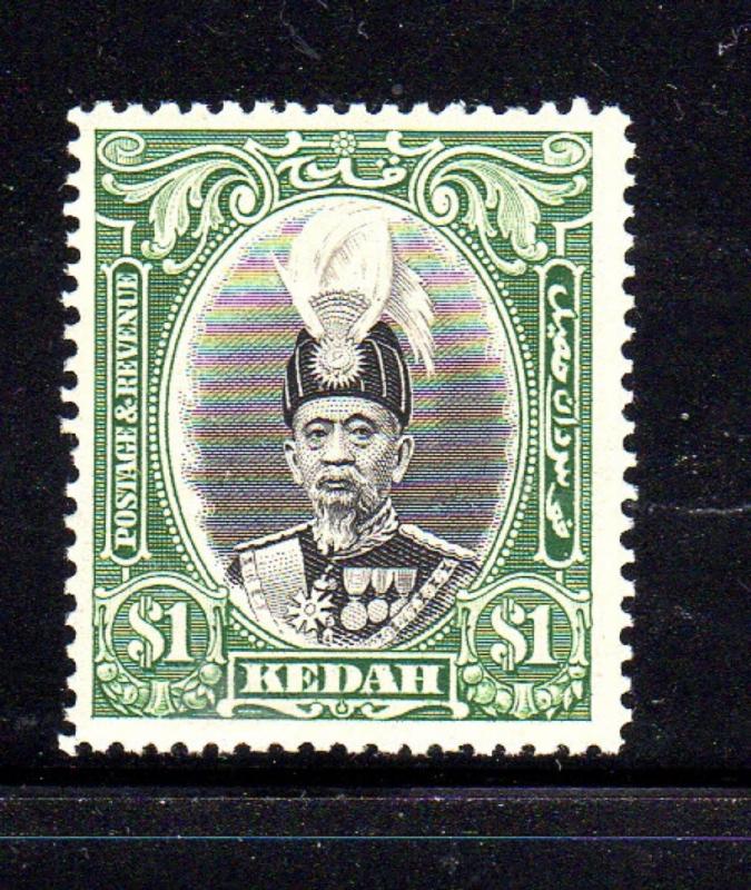 KEDAH - MALAYA #52  1937  $1  SULTAN OF KEDAH  MINT  VF LH  O.G