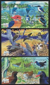 Solomon Is. Owl Swamphen Kingfisher Birds 3 Sheetlets 2004 MNH SG#MS1080