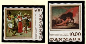 Denmark  Scott  767-8 1984 Paintings stamp set mint NH