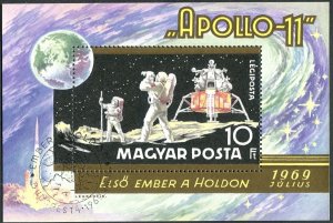 Hungary C295, CTO. Michel Bl.72. Moon landing, 1969. Apollo 11.