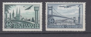 J45857 JL,Stamps 1940 yugoslavia set mh #c15-6 airplanes