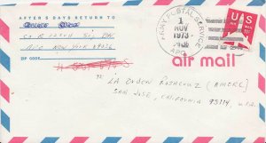 United States A.P.O.'s 11c Airliner Silhouette 1973 Army Postal Service, APO ...