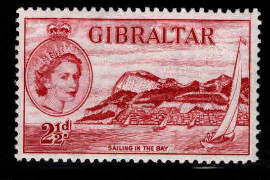 GIBRALTAR  Scott 136 MH* from 1953 QE2 stamp set