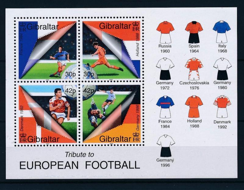 [43087] Gibraltar 2000 Sports European Cup Soccer Football England MNH Sheet