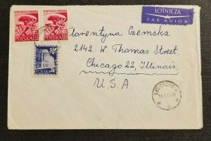 1961 European Airmail Cover Legionowo Poland to Chicago Illinois