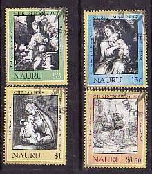 Nauru-Sc#510-13- id8-used set-Christmas-Paintings-2002-