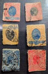 Stamp Brazil 1894-1900 A41, 41a, A42, 42a; #112,114,116,118,160-61 used