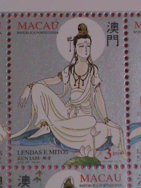 CHINA-MACAU STAMPS- 1995-771-4- LEGEND OF BUDDHIST- KWAN YIN- MNH-FULL SHEET.