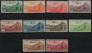 CHINA,  C21-C30 MINT HINGED SET, WMK  AIR MAIL