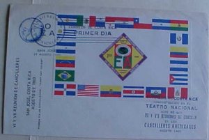 COSTA RICA FDC SHEETLET 1960