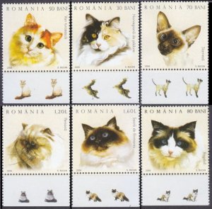 2006 Romania 6022-6027+Tab Cats