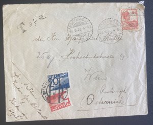 1932 Koetaradja Netherlands Indies Postage due cover To Vienna Austria