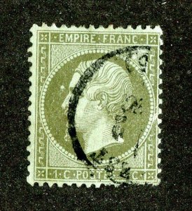 `1862 France Sc # 22 used cv. $30 ( 2458 WX )