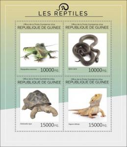 GUINEA 2014 SHEET SNAKES TURTLES LIZARDS REPTILES