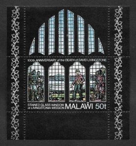 SMI) MALAWI, ART, CENTENARY DEATH OF DAVID LIVINGSTONE, SOUVENIR SHEET