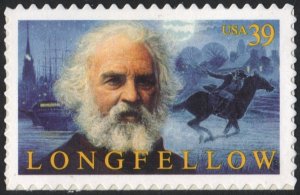 SC#4124 39¢ Henry Wadsworth Longfellow Single (2007) SA