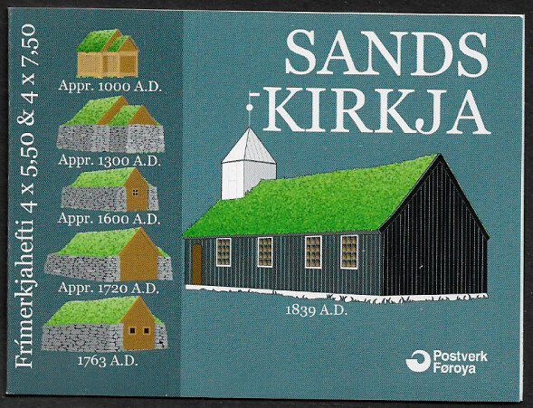 Faroe Is #479a MNH Complete Booklet - Sandur Church