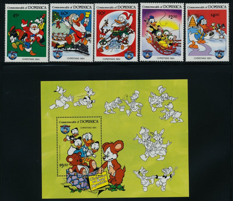 Dominica 869-74 MNH Disney, Christmas, Donald Duck 