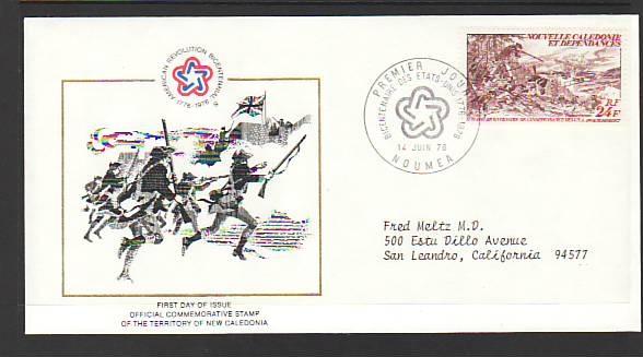 New Caledonia US Bicentennial 1976 Typed FDC BIN 1084