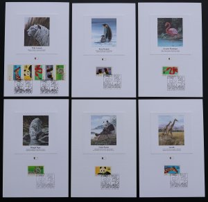 U.S. Used Stamp Scott #2705 - 2709 29c Wild Animal Set of 6 Fleetwood Proofcards